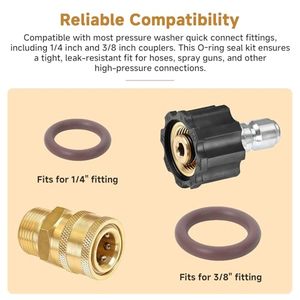 A568 मानक नाइट्रिल रबर रो रिंग किट ऑटो प्रेशर वॉशर वाटरप्रूफ फिट फिट बैठता है और 3/8 इंच त्वरित कनेक्ट कूपलर - Product Image 6