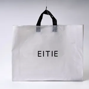 Carrier Bags Shopping Bags Clear Plastic Wholesale Printing Biodegradable Square Bottom Bag LDPE Gravure Printing Plastic Handle