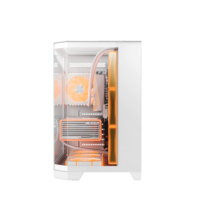 AntarcChill White Gaming ATX Desktop Table Computer Case Mid Tower with 7 Fans Full View Tempered Glass Fish Tank Fashion