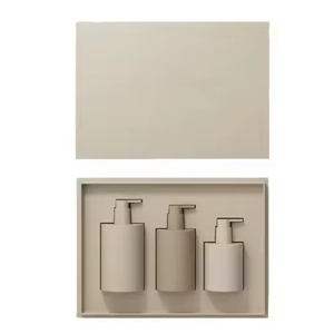 Hair Oil Packaging <b>Bottle</b> Set 250ml 350ml 450ml Beige Plastic Shampoo Lotion <b>Pump</b> <b>Bottle</b> Set with Box Packaging - Product Image 6