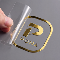 Pegatina de Transferencia UV Personalizada con Logotipo 3D en Relieve, Pegatinas Metálicas Doradas y Plateadas
