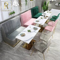 Ensemble de canapé et de chaises de luxe en velours populaire pour café et restaurant