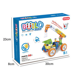 Ensemble de jouets de construction en plastique pour enfants, voitures à construire soi-même, modèle de véhicule STEM, jouets éducatifs pour la vente en gros - Product Image 4
