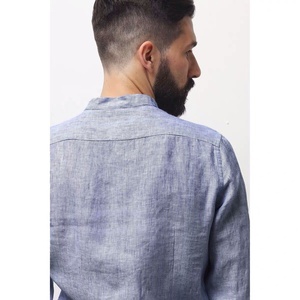 <span class=keywords><strong>Camicia</strong></span> da uomo con bracciale diverso personalizzato OEM MTM <span class=keywords><strong>su</strong></span> <span class=keywords><strong>misura</strong></span> camicie casual con colletto a fascia da uomo - Product Image 2