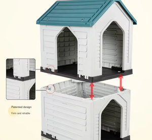 Factory Direct Doppel zwinger Mehrtürige umwelt freundliche Kunststoff Square Classic Pet <span class=keywords><strong>House</strong></span> Four Seasons Universal abnehmbar wasch bar - Product Image 6