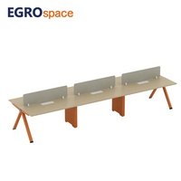 EGROspace Mobilier Professionnel Poste de Travail Modulaire pour Coworking avec Cloison de Séparation et Bancs Combinés