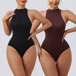 Vente en gros de lingerie féminine : Body sculptant sans couture en jersey, col montant, style hipster, avec boutons, très élastique, <span class=keywords><strong>amincissant</strong></span> la taille - Product Image 2