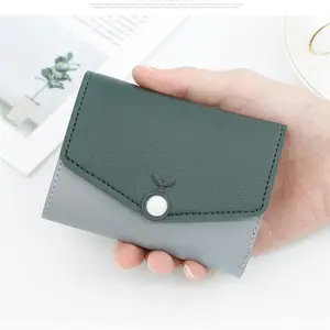 Yeni Minimalist küçük kısa ucuz Mini sevimli deri cüzdan için ince kadın bayanlar kızlar şık çantalar ince küçük cüzdan