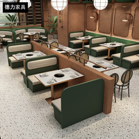 Table de barbecue coréen et brésilien en marbre avec canapé et chaise de salle à manger pour restaurant