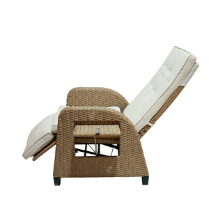 <strong>Garden</strong> Adjustable Angle Thickness <strong>Cushions</strong> <strong>Reclining</strong> Lounge <strong>Chair</strong> Outdoor Hand-Woven Wicker Flip Table Easy Push Back - Product Image 4