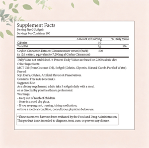 Cápsulas Blandas de Canela de Ceilán de Marca Privada, Suplementos Dietéticos Sin GMO, Sin Gluten, Hechos con Aceite MCT, 300 Cápsulas Blandas - Product Image 2