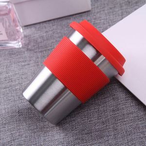 ถ้วยน้ำสำนักงานสแตนเลสกันความร้อนและป้องกันน้ำร้อนลวกซิลิโคน - Product Image 3