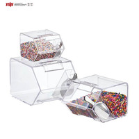 TDP Fournisseur de plexiglas Personnalisez la boîte de bonbons de supermarché en acrylique Poubelle de bonbons en lucite