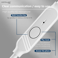 KONFULON Earphone In-Ear Handsfree murah kualitas tinggi Earphone kontrol kabel antarmuka 3.5mm untuk Headphone berkabel ponsel