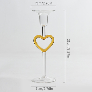 Đế nến hình trái tim cao phong cách châu Âu, đồ trang trí nhà cửa, đạo cụ đế nến nhiều màu sắc - Product Image 6