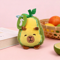 En gros, Porte-clés et breloques de sac en peluche Capybara Ananas Mignons, Thème Fruits Créatif, Porte-clés en Peluche Dessin Animé, Cadeau pour Enfants