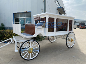 Cercueil funéraire de luxe à prix d'usine, charrette funéraire tirée par des chevaux, chariot de cérémonie funéraire - Product Image 3