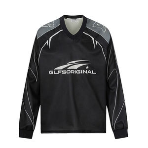 Camiseta de Manga Larga para Hombre, Estilo Jersey Deportivo, Diseño Hip-Hop, con Parches, Estilo Vintage de la Costa Oeste, Unisex - Product Image 4