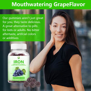 Private Labels Vitamin <b>Complex</b> <b>Zinc</b> <b>Supplement</b> for Provide Energy Iron Gummies Natural Grape Flavor Gummy - Product Image 3