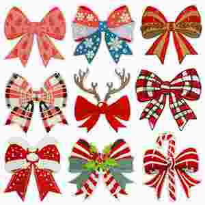 Accessoires vestimentaires écologiques thermocollants : Patch décoratif brodé motif nœud de Noël flocon de neige de dessin animé pour les fêtes - Product Image 1