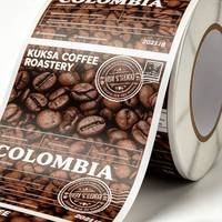 Etiquetas para Botellas de Café, Ecológicas, Duraderas, Resistentes al Agua, Vinilo Brillante con Protección UV, Impresión Personalizada, Adhesivos para Envasado de Alimentos