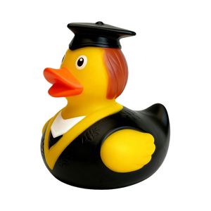Jouets de bain en PVC personnalisés en gros en forme de canard, avec motifs imprimés, pour la baignoire - Product Image 1