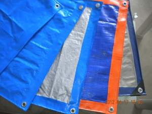 Lona personnalisé <span class=keywords><strong>pas</strong></span> <span class=keywords><strong>cher</strong></span> prix imperméable bleu argent Pe bâches <span class=keywords><strong>pour</strong></span> remorque de voiture et couverture de tente d'étang à poissons - Product Image 5