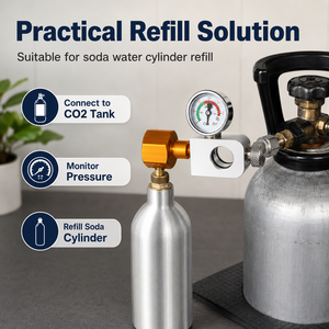 Adaptador de Cilindro de CO2 para Agua Carbonatada, Estación de Recarga de Carbonatador, Botella de Aleación de Aluminio de 1500 psi, Reemplazo para Llenado de Tanques, Zimakyfa, 1 Año de Garantía - Product Image 5