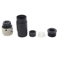 Conector Circular Industrial Impermeable DIN IP67 de 7/8, 4 Pines, 300V, 10A, Macho y Hembra, con Carcasa de PC