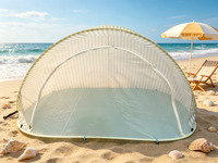 Tente de plage pliable sans installation, style influenceur, installation rapide, quatre saisons, 1-2 personnes, polyester, couleur lune, 0,7 kg, légère