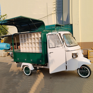 รถเข็นขายอาหารไฟฟ้าสามล้ออเนกประสงค์สีเขียว รถขายอาหารเคลื่อนที่ รถขายอาหารเช้า - Product Image 2
