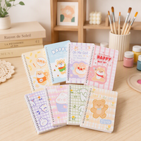 Carnet à spirale Kawaii, papeterie coréenne mignonne avec des animaux de dessin animé, journal pour étudiantes, filles et enfants, designs variés, vente en gros