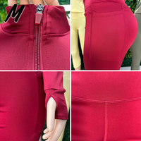 Vêtements de sport pour femmes, veste zippée intégrale, pantalon de yoga évasé, ensemble d'entraînement deux pièces avec trous pour les pouces, vêtements de sport personnalisables avec logo