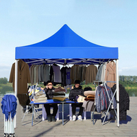 Tentes extensibles de haute qualité pour événements, stand de nourriture, tente pour moto, couleur bleue, bâche de camping en plein air avec tente à quatre pieds