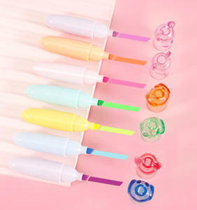 Promoción barata Mini bolígrafo fluorescente de 6 colores, conjunto de resaltador, rotulador creativo con cabeza oblicua - Product Image 2