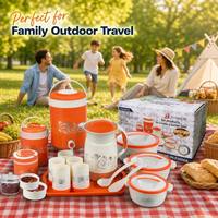 Carafe à eau en plastique avec paille isotherme 18 pièces, ensemble familial, tasses à eau et bol isotherme