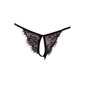 Tanga Sexy Transparente de Poliéster Negro Golden Shuttle Weaving Fun para Mujer, Lencería 8102-2 - Product Image 3