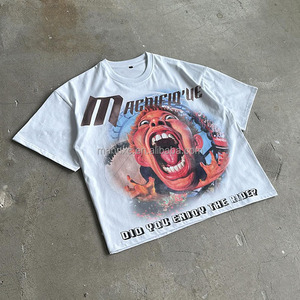 <span class=keywords><strong>T</strong></span>-Shirt Grafica Oversize Estiva con Stampa DTG, Maglietta Hip Hop Streetwear in Cotone Pesante Personalizzabile - Product Image 1