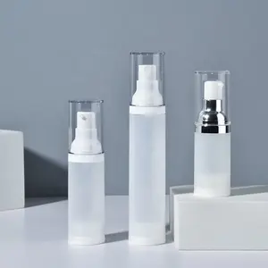 Großhandel kleine 20 ml gefrostete Kunststoff Airless Sprüh flasche 20 ml Sonnenschutz creme Pumptop Spender Vakuum Airless Pump Flasche