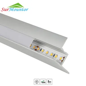 15 millimetri di alluminio canale Suppliers-Bordo soffitto Illuminazione Della Parete LED Profili Canale di Luce per LED Strisce LED Profilo In Alluminio