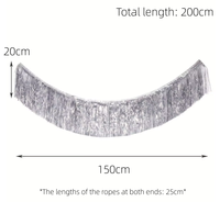 Nicro Meilleures ventes 20*200cm Guirlande de paillettes métalliques, Rideau, Jupes de table, Décoration suspendue pour toile de fond de fête d'anniversaire et de mariage