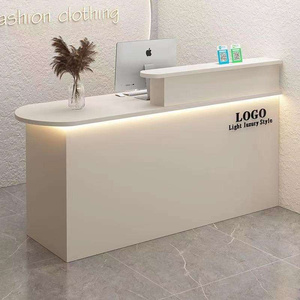 Modern <b>Foldable</b> Custom Wooden LED Reception <b>Desk</b> for Beauty Salon Hotel School Hospital & Clothing Store - Product Image 1