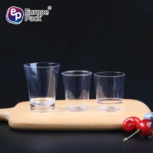Tazza per bere in plastica trasparente riutilizzabile personalizzata OEM all'ingrosso mini tazza per comunione in plastica trasparente