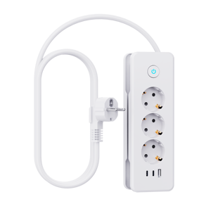 ปลั๊กพ่วงอเนกประสงค์รุ่นใหม่ ดีไซน์ใหม่ PD20W พร้อมเต้ารับ EU 3 ช่อง และพอร์ต USB 1 ช่อง 2 พอร์ต Type C พร้อมสวิตช์ - Product Image 3