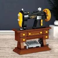 633 pièces Blocs de construction de machine à coudre rétro de simulation, modèle créatif, décoration de bureau, jouets DIY pour enfants, cadeaux de vacances