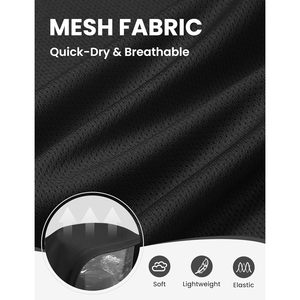 Shorts de sport pour garçons en maille à séchage rapide avec poches, shorts de basketball et de football, taille mi-haute, en polyester et coton tricoté - Product Image 5