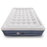 Matelas Gonflable Double de 18 Pouces avec Pompe Électrique Intégrée, en PVC Floqué, Lit d'Appoint Gonflable pour Usage Temporaire à Domicile