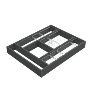 Alumount Gris Anthracite 450x500 Organisateur de tiroirs en aluminium EMUCA 3021935 pour le stockage des sachets de thé et l'organisation du bureau - Product Image 4