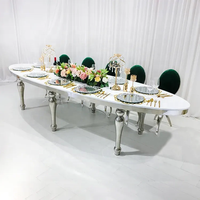 Moderner Ovaler Glastisch für Hochzeitsbuffet, Party, Empfang und Hauptessen