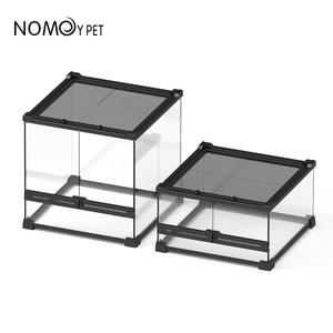 NOMOY PET yeni tasarım çift kapı cam sürüngen tankı sürüngen teraryum ekran kutusu ile örgü üst - Product Image 3